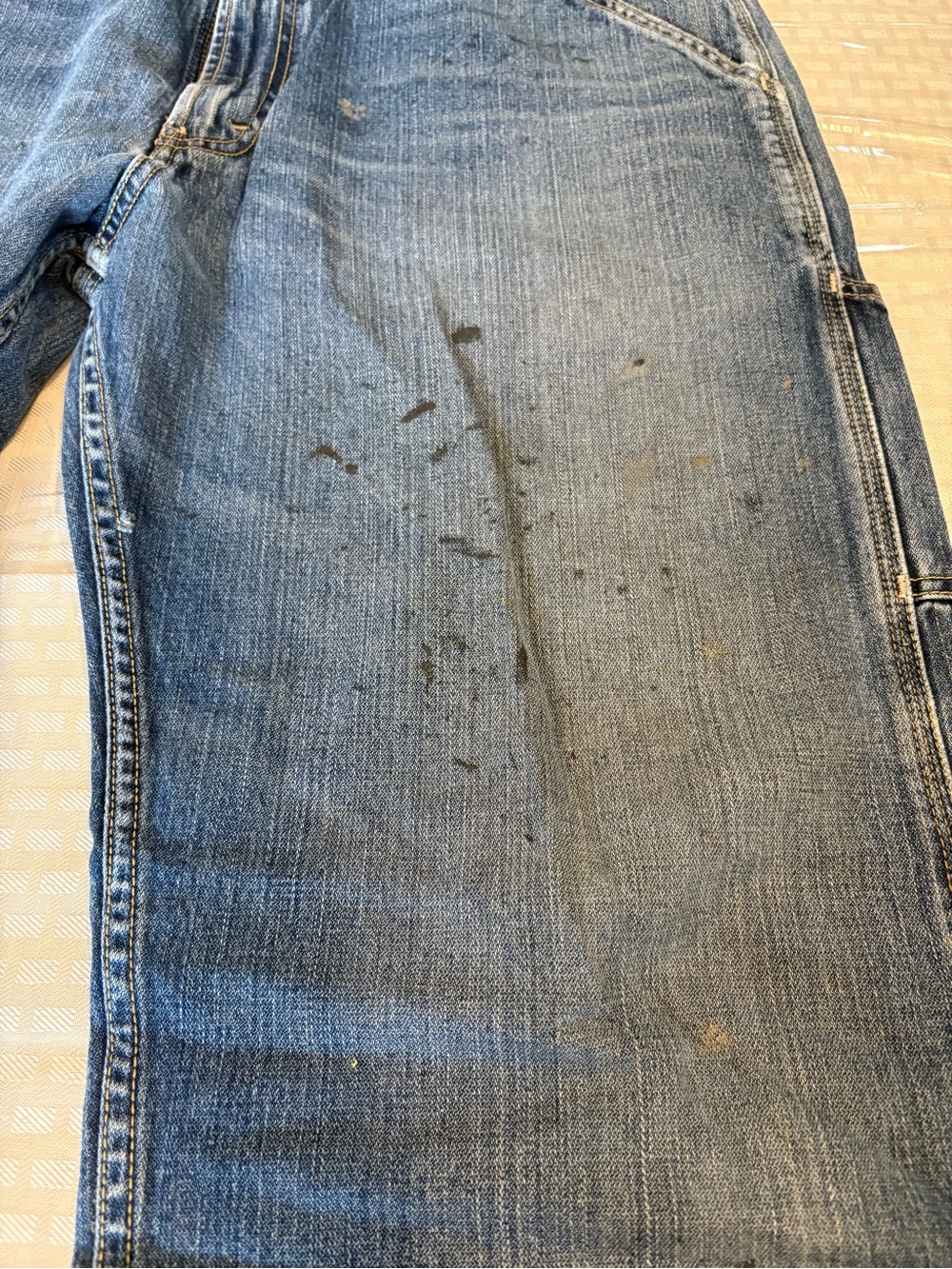 Y2K Levi’s Jeans Distressed Thrashed Size 36x32 Baggy Straight Leg Denim - Picture 5 of 16